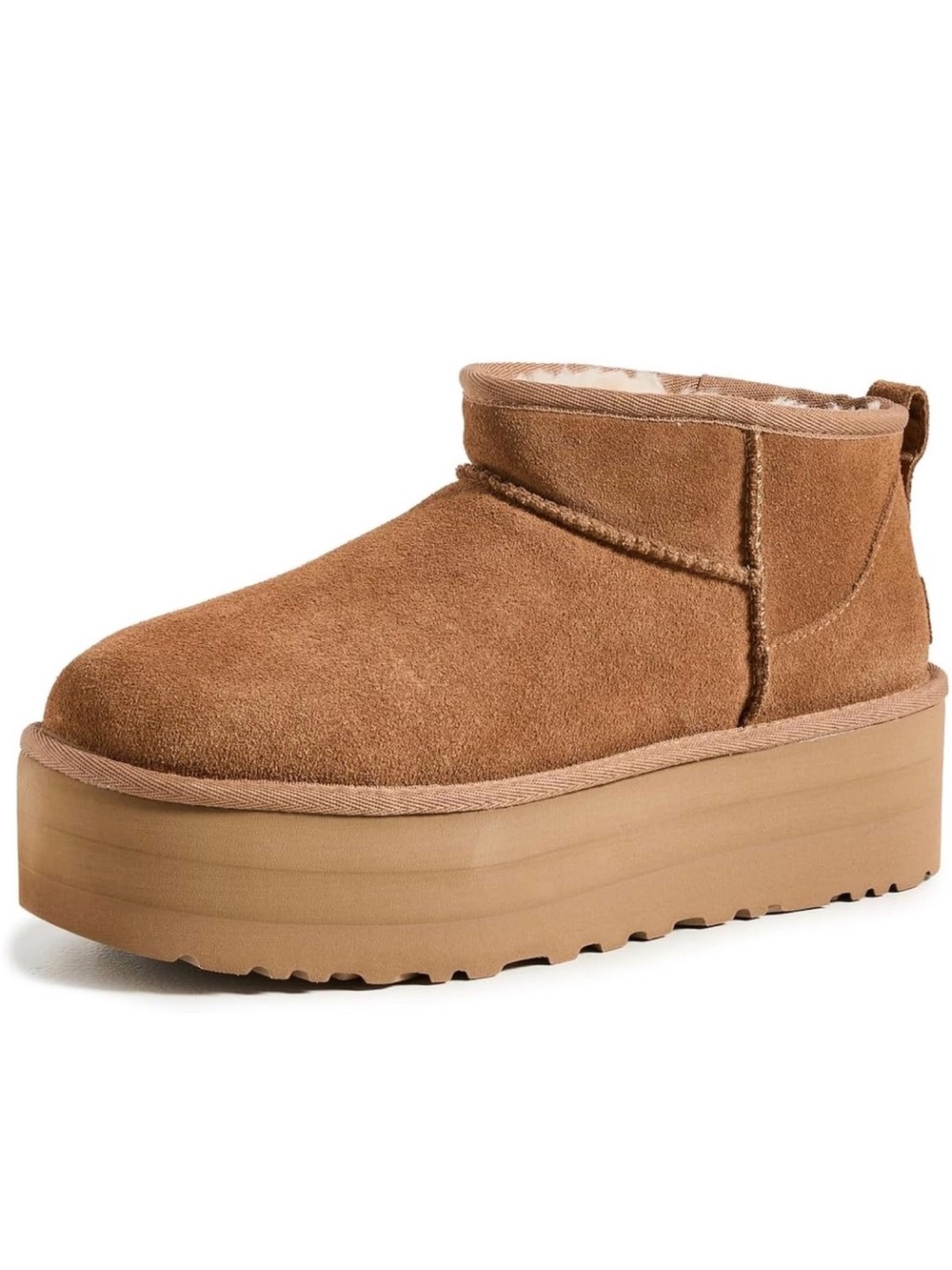 Authentic UGG Classic Ultra Mini Platform Winter Boot in Chestnut